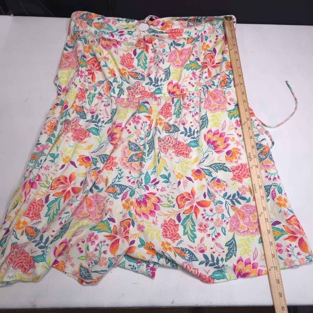 Old Navy XXL Floral Halter Neck Romper with Ring Detail Elastic Waist Multicolor - Picture 6 of 16